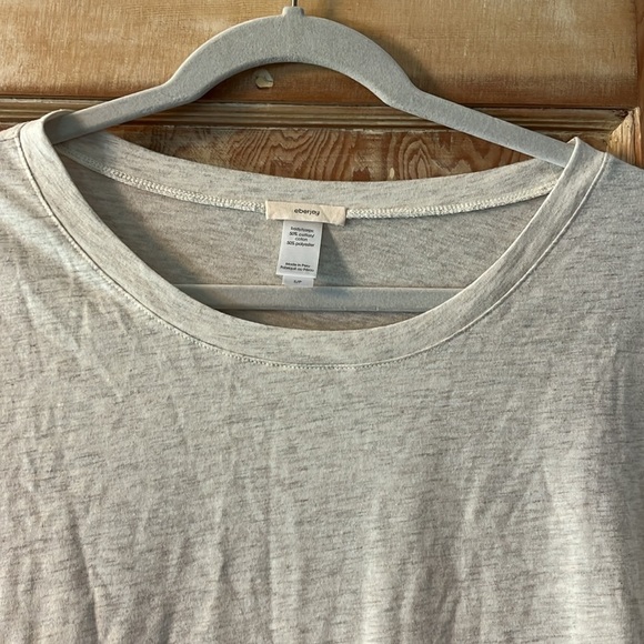 Eberjey Gisele TENCEL™ Modal Slouchy PJ Top - White/Grey - Picture 2 of 5